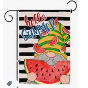 NEW Hello Summer 12"x18" Double Sided Vertical Burlap Garden Flag